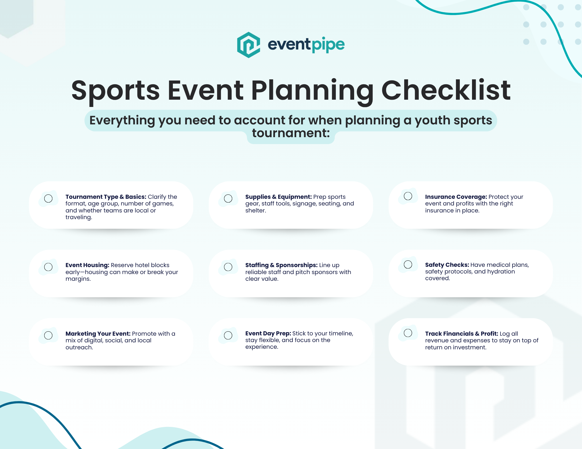 sports event planning checklist 