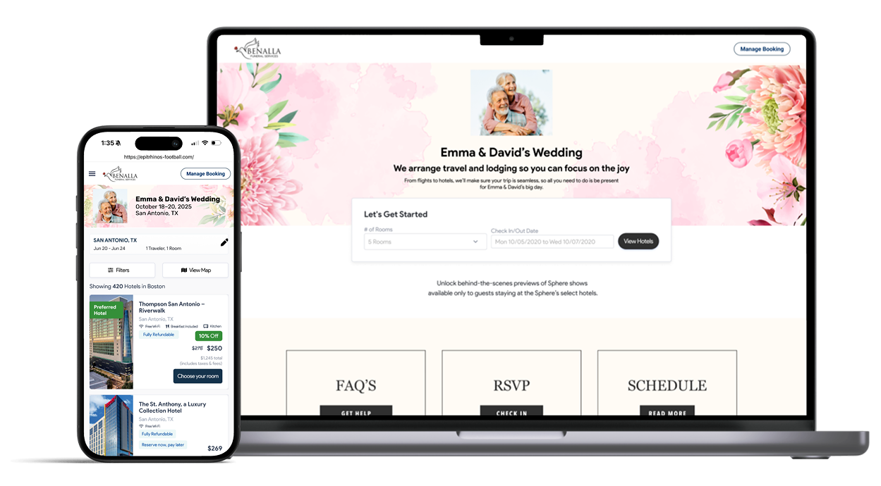 Wedding hotel block software